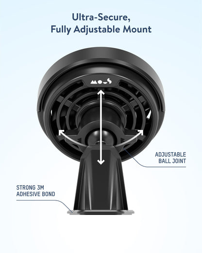 Adhesive Wireless Charging Car Mount - With Qi2